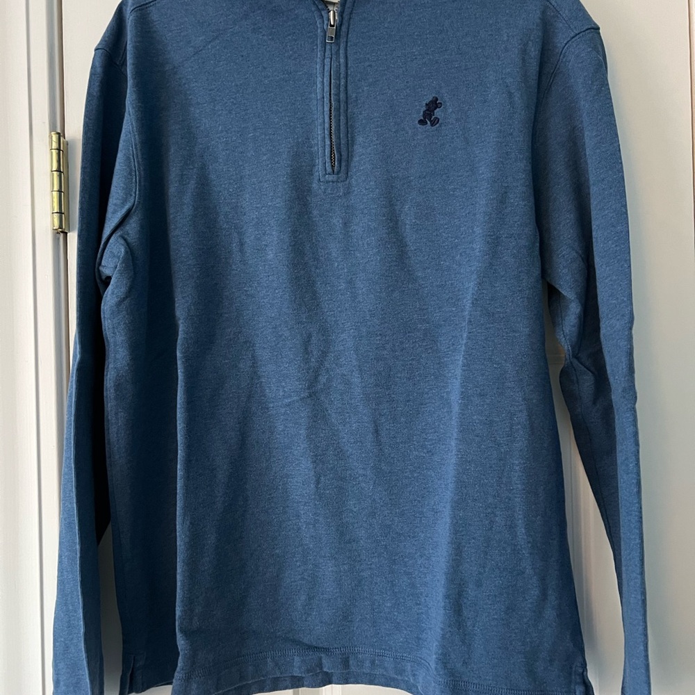 Men's Blue Disney Quarter-Zip Sweater